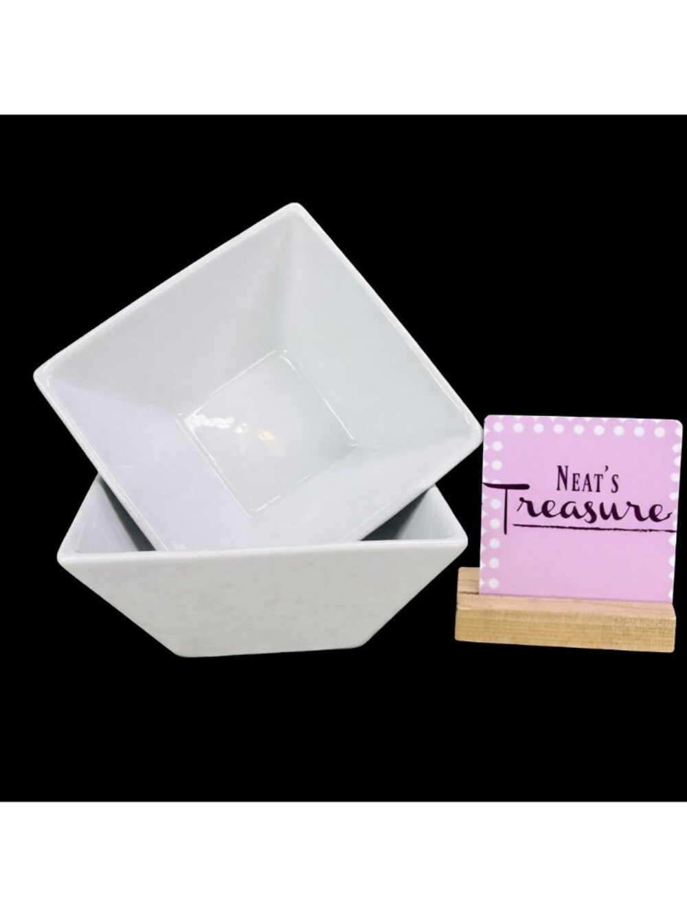 BIA Cordon Bleu SOLID WHITE Classic 24-Ounce Square Flare Soup Cereal Bowl Set 2